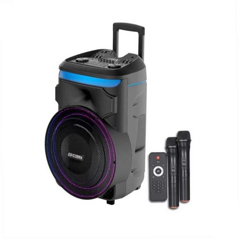 Преносима караоке тонколона Cobra - 18 инча 4600W EXTRA BASS, 15000mAh и 2 безжични микрофона