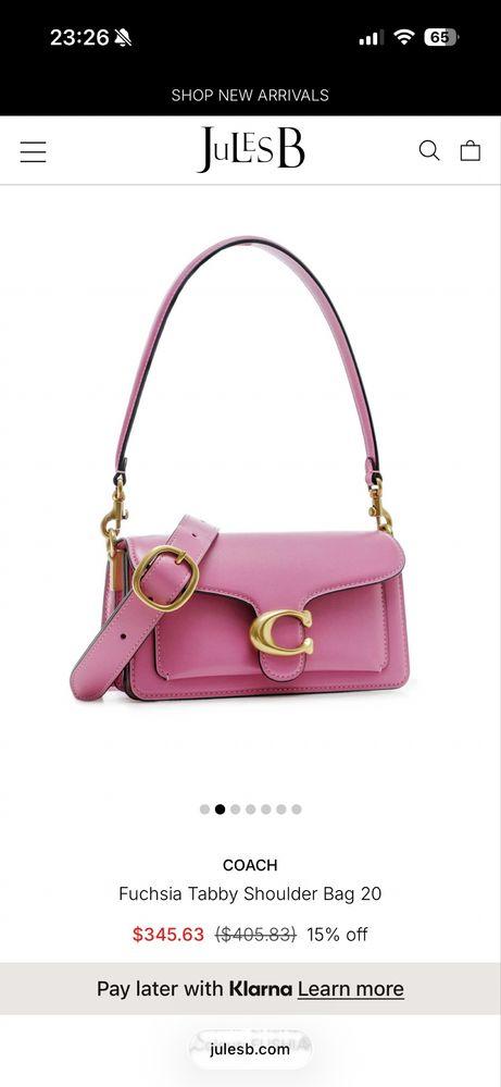 Оригинална чанта Coach Tabby 20 fuscia