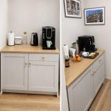 Долен шкаф с врати и чекмедже IKEA с дървен плот /фурнир/ – модерен, стабилен, като нов — снимка 1