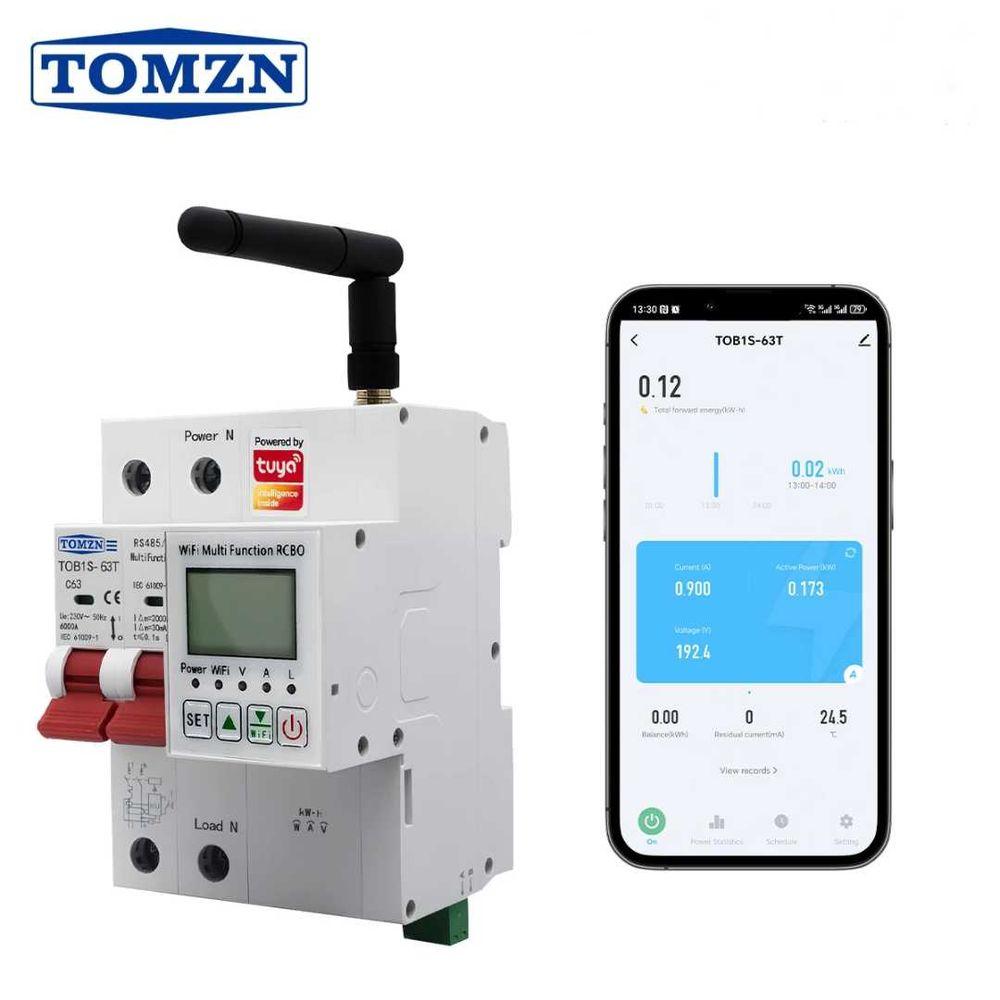 63A Електромер  Защита от късо съединение  WIFI TUYA RCBO RS485