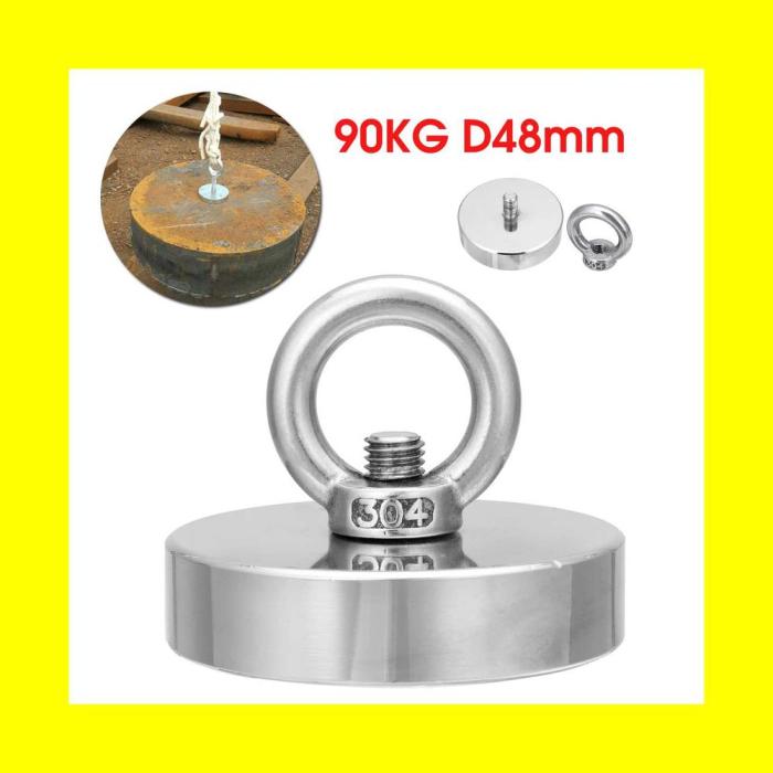 48mm-Сила- 0-70 кг. МАГНИТ с кука (халка), за риболов, магнет фишинг